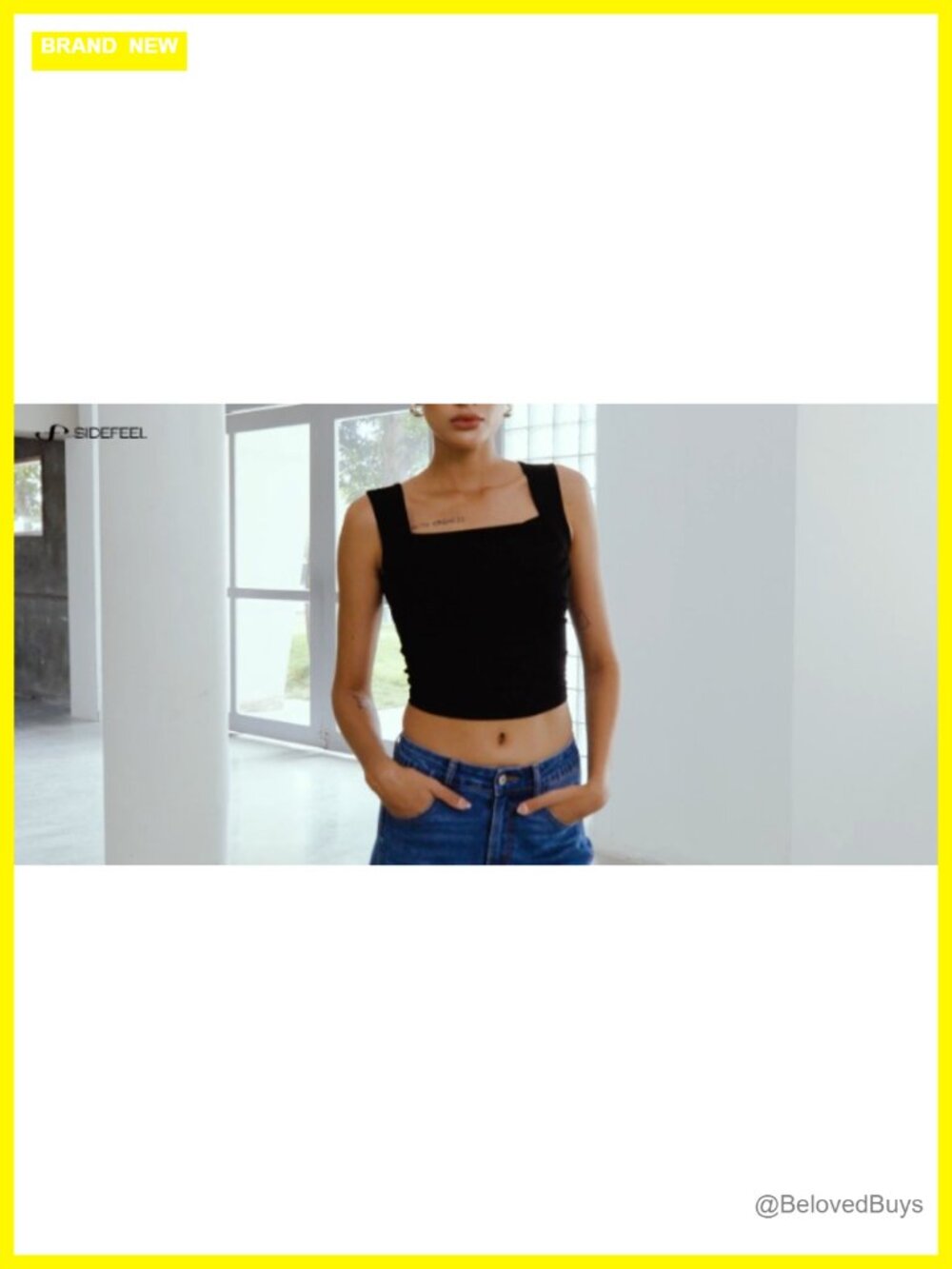High Waisted Wide Leg Barrel Jeans Raw Rolled Hem Cropped Ankle Denim Pants - Picture 6 of 6